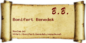 Bonifert Benedek névjegykártya
