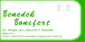 benedek bonifert business card